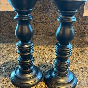 Elegant Black Candle Holders